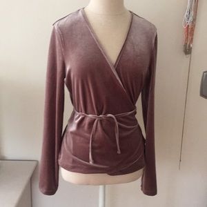 Velvet wrap top